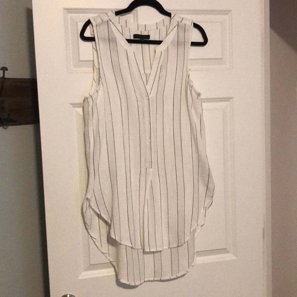 Sanctuary black and white striped tank- M